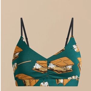 MeUndies Green S'mores Print Bra
